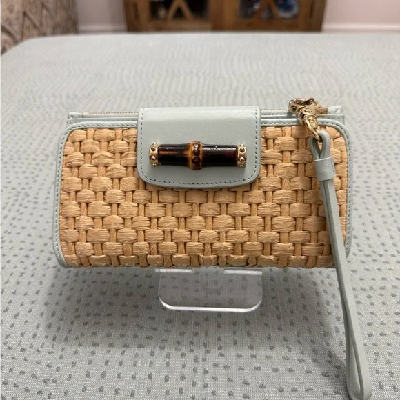 Spartina 449 Woven Bamboo Accent Wristlet - Picture 1 of 11